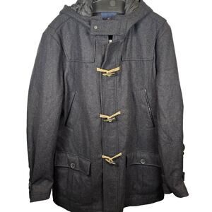 Men's Nautica Wool Blend Full Zip Toggle Clasp Size XLT Dark Gray Grey